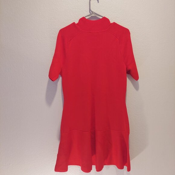 NWT Free Assembly Red Knit Fit & Flare Mini Dress Size L - Picture 5 of 6